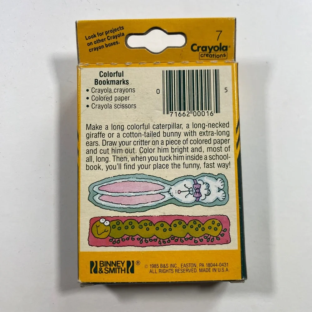Vintage 1985 Crayola‎ Crayons 16 Count Binney & Smith Made in USA Yellow Box